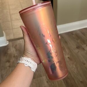 Pink soft touch Starbucks tumbler